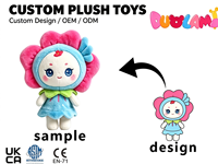 Boneka Bunga Padang Rumput, Hewan Boneka Berbulu, Kepala Kelopak Merah Muda, Mata Biru, Gaun Peri, Bantal Kawaii, Dekorasi Anak, Hadiah