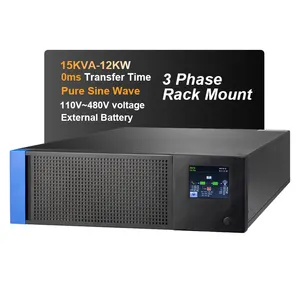 Online Ups Effective Output 0Ms Switch Ups 10Kva 3 Phase Sharable Battery Pack For Internet