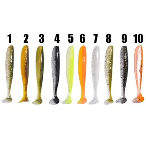 Double Color T Tail soft plastic lures 68mm 2.3g 10pcs bionic shad lure paddle tail bass fishing lure artificial bait
