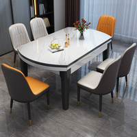 Table à manger rétractable moderne en chêne extensible pour meubles de ferme et de restaurant combinaison de chaises en bois pour la maison