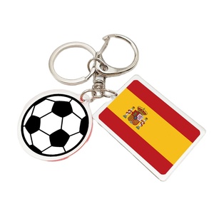 Porte-clés personnalisé avec drapeaux du Brésil, cadeau pour femmes et hommes, décoration extérieure, porte-clés avec drapeau national du Brésil et ballon de football - Product Image 2