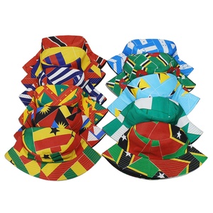 Chapeau de pêcheur MS Summer Bucket Sports Leisure Daily Life imprimé drapeau national, 100% polyester, protection solaire, coupe-vent - Product Image 2