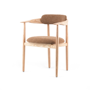 Silla de Comedor Moderna con Asiento de Lino y Madera de Fresno, Mueble Versátil para el Hogar, Sala de Estar, Dormitorio, Hotel y Exteriores - Product Image 1