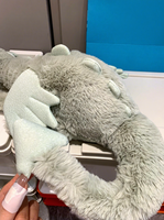Boneka Dexter Green Dragon Lembut Nyaman Lucu Berbulu Pendek Isi Spons Mainan Bantal Peluk yang Menenangkan