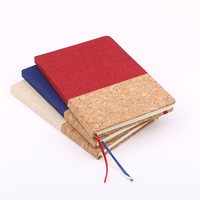 Carnet en liège avec couverture en tissu avec ruban signet logo imprimé cahiers