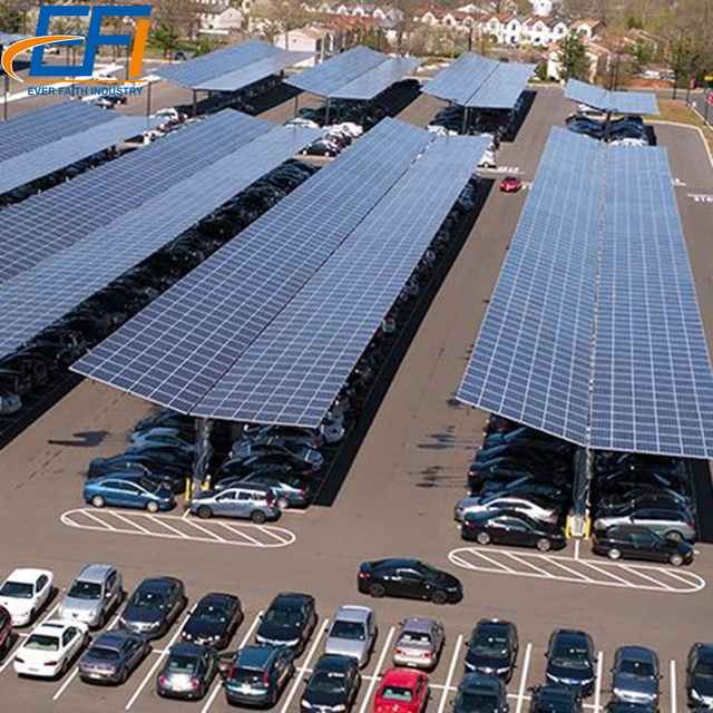Industrial Car Port Pv Panel Mounting System Solar Carport Racking Structure Car Park Frame Solar