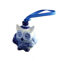 Décorations de sapin de Noël en céramique ornements suspendus objets décoratifs d'art de voiture en porcelaine bleue et blanche pour la décoration de la maison