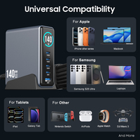 Chargeur USB-C 67W 120W 140W, Chargeur pour Ordinateur Portable, Adaptateur Secteur GaN à Charge Rapide Multiple, Écran Tactile pour MacBook iPhone Samsung