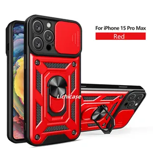 For Iphone Case with Camera Lens Slide window Anti Gravity Armor Phone Case For Iphone 15 Pro Max 14 13 Pro Protection Cover