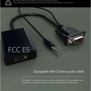 <span class=keywords><strong>VGA</strong></span> เป็นตัวแปลง HDM1พร้อมแหล่งจ่ายไฟและเสียง<span class=keywords><strong>คอม</strong></span>พิวเตอร์เชื่อมต่อกับ<span class=keywords><strong>ทีวี</strong></span>ผ่านสายเคเบิลความละเอียดสูง <span class=keywords><strong>VGA</strong></span> เป็น HDM1 - Product Image 2