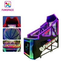 Funsapce vente en gros de cerceau de tir d'arcade en acrylique à pièces Panier de jeu en mode multijoueur Machine de basket-ball à écran de 55 pouces