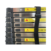 Échelle télescopique moderne en acier inoxydable, verrouillage manuel, antidérapante, antirouille, haute résistance, capacité de charge de 150 kg, certifiée EN 131