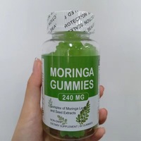 Complément Alimentaire Marque Blanche : 60 Gummies de Moringa, Extrait de Feuilles et Graines de Moringa 240mg, Sans OGM