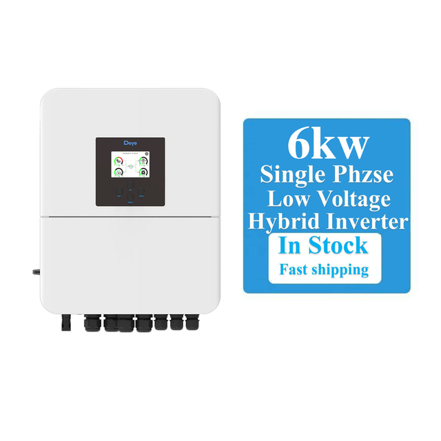 High Efficiency Solar Energy Inverter Deye Solar Inverter 6kw Hybrid Single Phase Low Voltage Inverter for Home Use