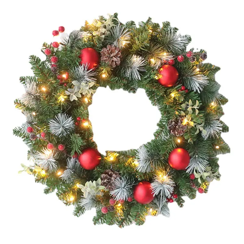 20CM Artificial Christmas Decoration Wreath Garland for Festival Holiday Front Door Decor Manufacturer Wholesale