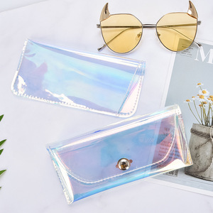 Estuche elegante para gafas de sol, estuche para lentes de contacto de PVC con láser para niña, bolsa para gafas de sol, caja de almacenamiento transparente y colorida - Product Image 5