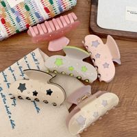 Pince à cheveux en acétate étoilé de 8 cm de haute qualité Bemay, très vendue, pour femme, douce et polyvalente, pour tresses et chignons, pince requin