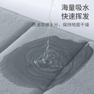 Alfombra de Baño Rectangular de Espuma Viscoelástica, Color Gris Claro, Absorbente y Antideslizante - Product Image 4