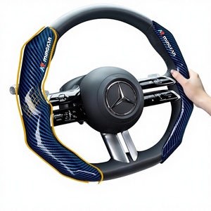 Funda para <span class=keywords><strong>Volante</strong></span> <span class=keywords><strong>de</strong></span> <span class=keywords><strong>Fibra</strong></span> <span class=keywords><strong>de</strong></span> <span class=keywords><strong>Carbono</strong></span> y Cuero Nappa para OLIVER, Ultrafina, Antideslizante, para Todas las Estaciones, Cómoda - Product Image 1