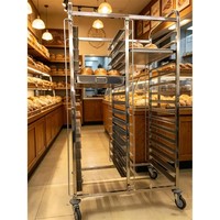 Chariot de rangement pour plaques de cuisson en acier inoxydable, 15, 16, 20, 30 niveaux, étagère de refroidissement pour boulangerie, chariot de refroidissement commercial pour boulangerie