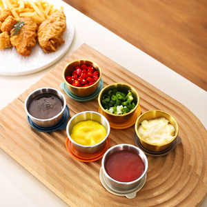 Salad Dressing container dips đồ ăn nhẹ thép không gỉ ngâm nước sốt <span class=keywords><strong>cup</strong></span> Mini thực phẩm lưu trữ container với nắp - Product Image 4