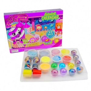 Non-Toxic DIY Educational Eco-Friendly Colorful Fluffy <b>Slime</b> Making Kit with Clay and Plastic Barrel Toy Containers - Product Image 1