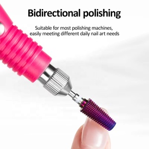 Purple Tungsten Steel Plated <b>Nail</b> Polish Head Pre-treatment Grinding Manicure Drill File Remove <b>Nail</b> Gel Cuticle Clean Tool - Product Image 6