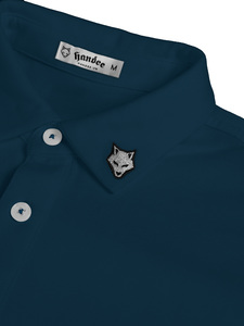 Polo en coton bleu marine à manches courtes pour homme, couleur unie, style décontracté, tissu respirant, coupe classique - Product Image 6