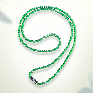 Tự Nhiên Jadeite 3Mm Ngọc Bead Vòng Cổ Và Vòng Đeo Tay Của Phụ Nữ Ngọc Bán Buôn Thiết Kế Ban Đầu C003 - Product Image 5