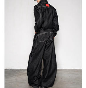 Personnalisé Hommes Respirant Bleu Denim Veste Pantalon Deux Pièces Jeans Costume pour Style Décontracté Automne Tissé Armure Plus La Taille Brodé - Product Image 4