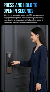 Serrure de porte électrique multifonctionnelle intelligente avec code d'empreintes digitales, <span class=keywords><strong>carte</strong></span> IC et passerelle, avec application TTLock ou TUYA <span class=keywords><strong>gratuite</strong></span> - Product Image 2