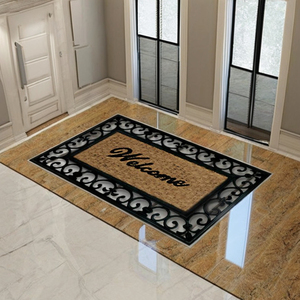 Alfombra de Bienvenida Tradicional Rectangular de Fibra Vegetal, Alfombra Decorativa para Interiores Hecha a Máquina - Product Image 1