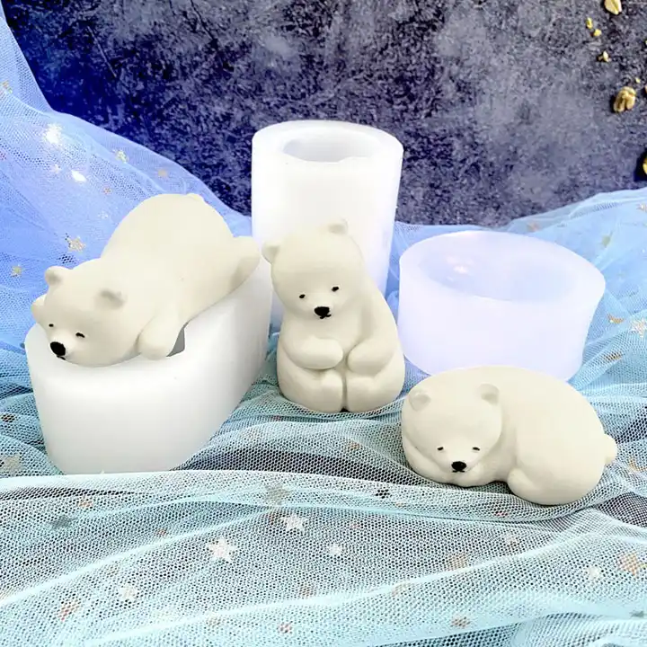 Inquiry Service 3D Creative Ice Bear Mold Silicone Ice Bear