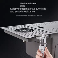 Évier de cuisine moderne multifonctionnel en acier inoxydable nano SUS304 avec robinet pliant et machine à laver les tasses intégrée