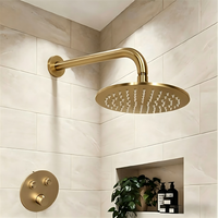 Bras de douche mural moderne en acier inoxydable de 12 pouces avec bride, pour pommeau de douche fixe effet pluie et douchette à main, pièce de rechange pour salle de bain et cuisine