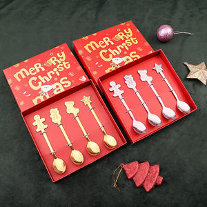 Nouvel ensemble de cuillères de Noël transfrontalier, motif dessin animé mignon Bonhomme en <span class=keywords><strong>pain</strong></span> <span class=keywords><strong>d</strong></span>'<span class=keywords><strong>épice</strong></span>s, pour desserts et gâteaux, style Ins, modèle B-33, boîte couleur - Product Image 4