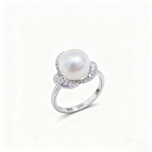 อุปกรณ์ทำเครื่องประดับมุก DIY 10752 แหวนเงินแท้ S925 ตัวเปล่า สีทอง/สีเงิน สำหรับตกแต่งแฟชั่น ใช้กับมุกทรงกลมขนาด 7-9 มม. - Product Image 5