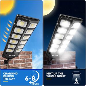 1Pack 10000LM Solar Street <b>Lights</b> 504 <b>LEDs</b> Outdoor Waterproof Dusk Dawn <b>Motion</b> <b>Sensor</b> Remote Control for Yard Fence Garden WADE- - Product Image 4