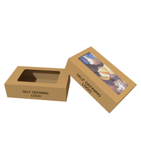 Scatole di spedizione in carta Kraft ondulate con Pvc Pet plastica trasparente finestra comoda scatola di imballaggio in carta pieghevole
