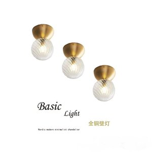 Lampe murale en verre haut de gamme en cuivre massif de style nordique moderne minimaliste, luxe pour salon, chambre à coucher, salle à manger, chevet, maison - Product Image 4