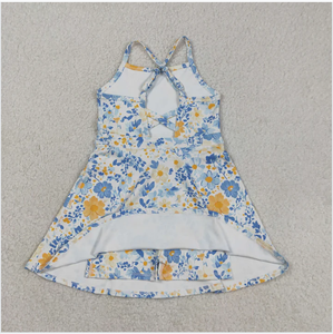 GSD3565 Vestido de una pieza para niña, diseño de flores azules, para yoga - Product Image 5