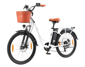 TTGO Electric City Bike 26 Inch 250W Rear Hub Motor Lithium Battery 7 Speed Aluminum Frame with <b>Basket</b> and LCD <b>Display</b> - Product Image 4