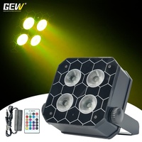 GEVV - Luces LED Planas Inalámbricas con Control Remoto DMX, Alimentadas por Batería, 4x18 RGBWA+UV 6 en 1, para Discoteca, Bodas, DJ, Escenario
