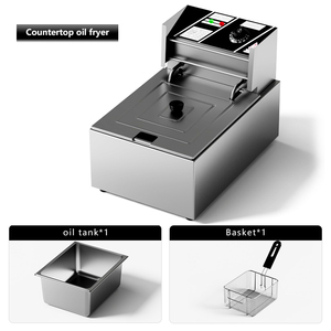 Nồi chiên sâu bằng thép không gỉ thương mại 6L dùng cho gà tây, gà rán, khoai tây chiên, có tùy chọn điện, chuyên dụng cho gia đình - Product Image 6