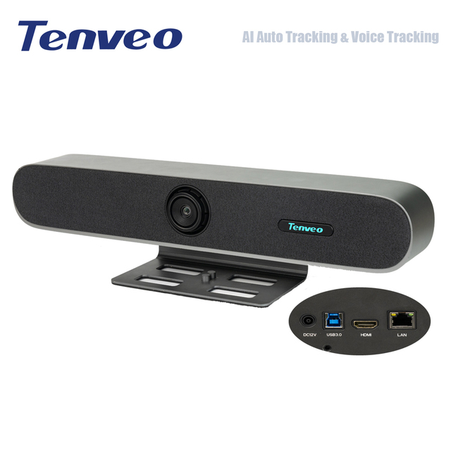 Tenveo Meetbar 4K Video Bar AI Auto Tracking Video Conference Camera with Voice Tracking USB HDMI LAN 5x Digital Zoom 93.5° FOV