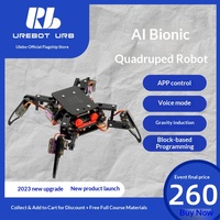 Kit de programmation Scratch pour robot, ensemble éducatif IA, robot araignée à quatre pattes avec contrôle par application, mode vocal et détection de gravité
