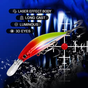 70mm 17g bloque de tungsteno sonajeros UV efecto luminoso cuerpo duro Minnow señuelo de pesca cebo Jerkbait - Product Image 4