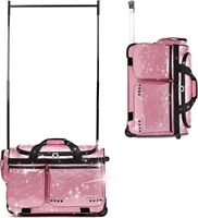 Sac de danse pliable tendance de 23 pouces, grande capacité, porte-vêtements télescopique, chariot à roulettes, fermeture éclair en PU pour les voyages