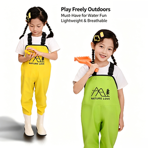 Salopette de pêche en PVC imperméable de haute qualité et durable pour enfants, avec <span class=keywords><strong>bottes</strong></span> intégrées pour jouer dans l'eau - Product Image 2