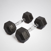 Ensembles de paires de poids libres noirs revêtement en caoutchouc acier fitness en fonte hexagone fitness et musculation haltère hexagonale en caoutchouc